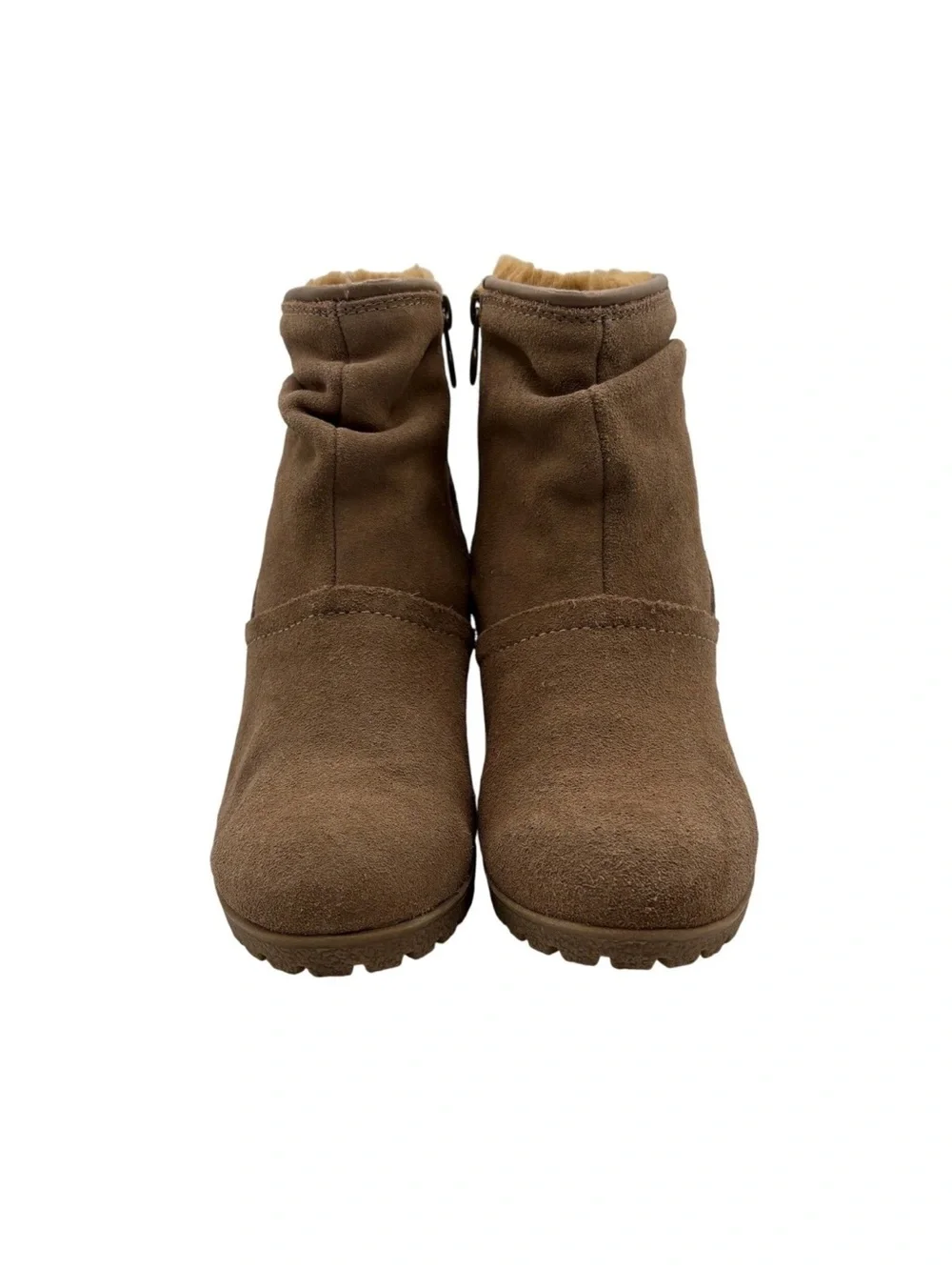 NIB Sporto Wind, Size 8W in New Tan Suede, Waterproof Wedge Ankle Booties Comfy